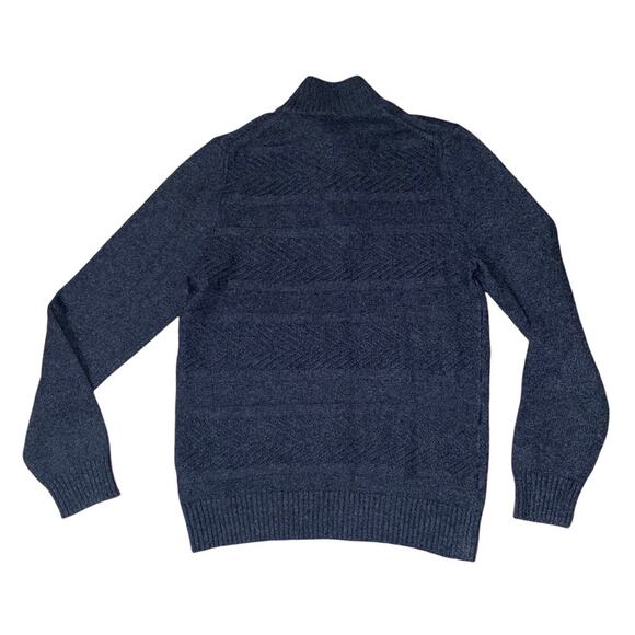 Marc Anthony Pullover 1/4 button knit mock neck sweater grey size small - Picture 4 of 6